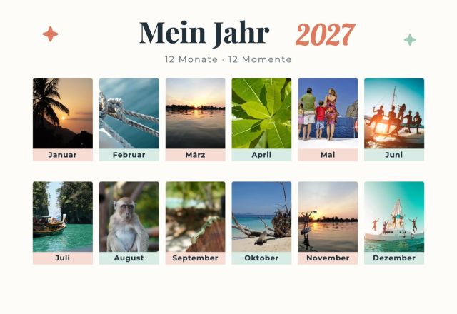 Dein Jahresrückblick 12 Monate: ein Foto pro Monat – als Leinwand gestalten