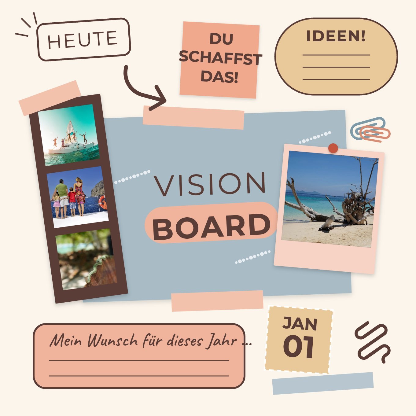 Vision-Board-Vorlage „Pastell Scrapbook“